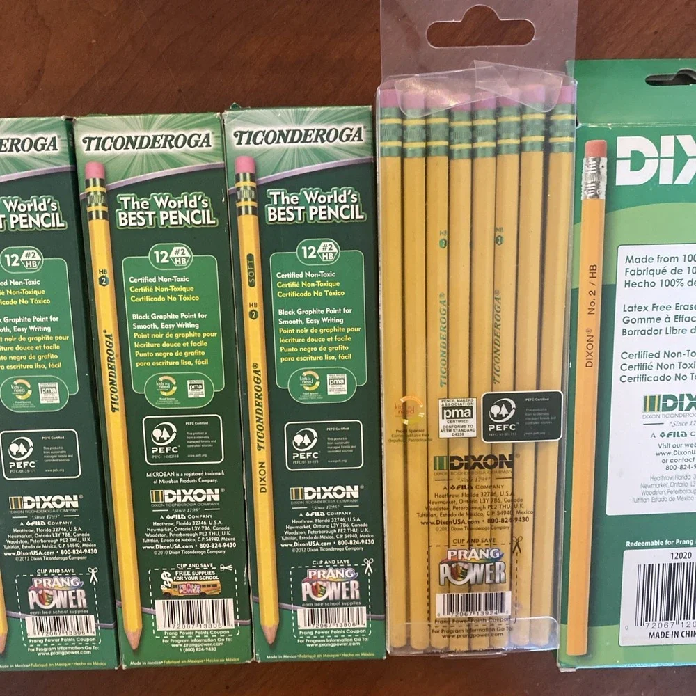 Vtg‎ Dixon Ticonderoga wexford  Pencils 13806  + 13924 No. 2 Soft  misc  USA